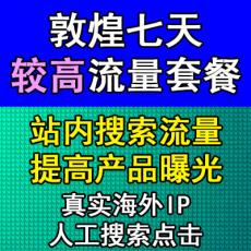 敦煌7天较高流量推广体验套餐 站内搜索提高曝光 真实海外IP